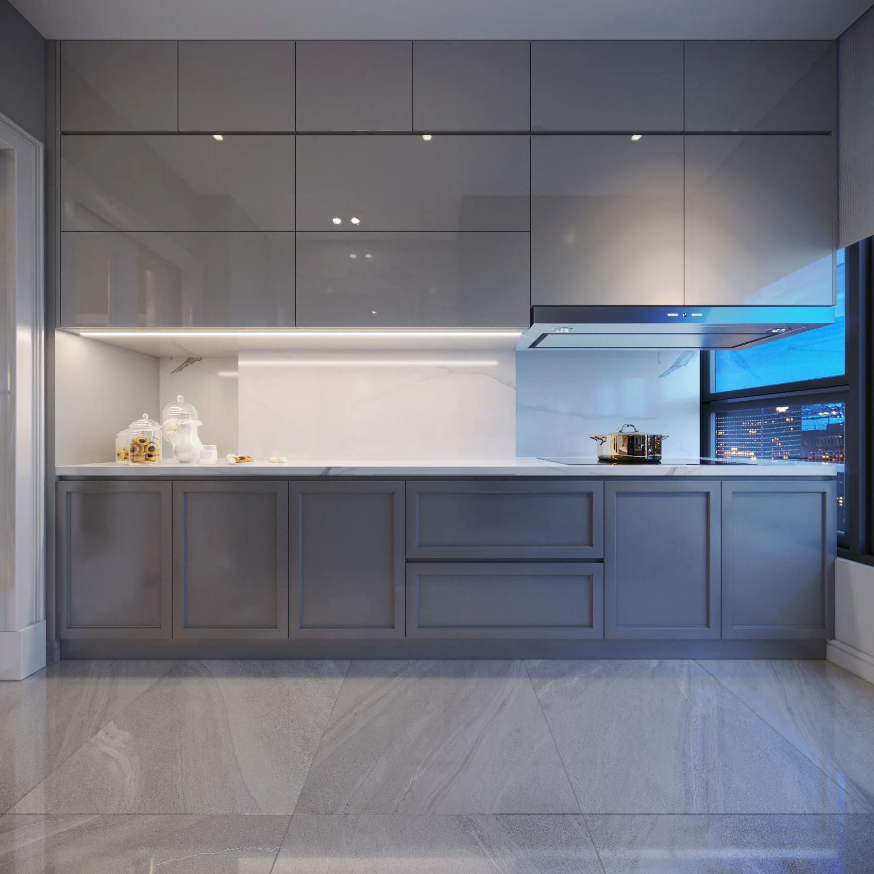 Tủ bếp kết hợp Laminate chịu va đập